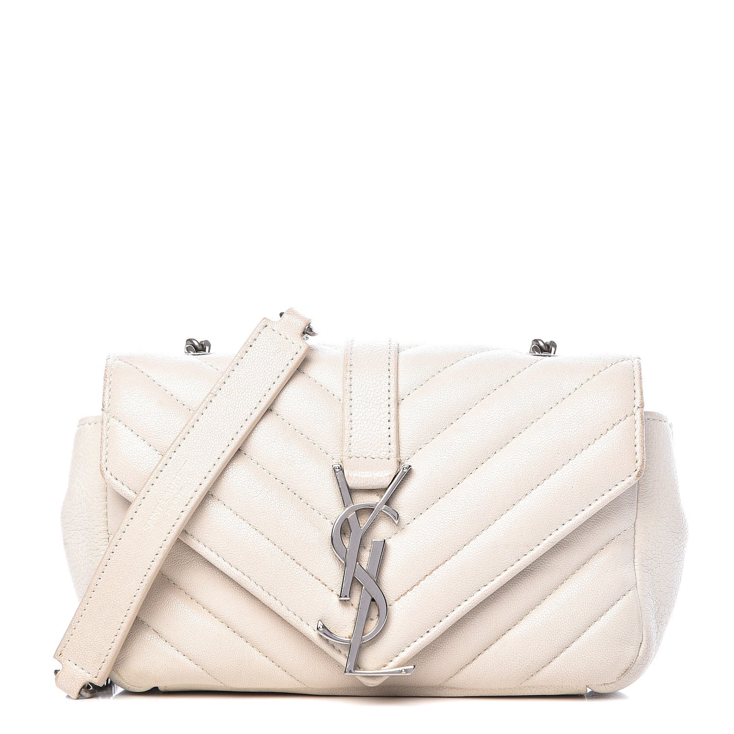 Sheepskin Matelasse Monogram Classic Baby Chain Bag White