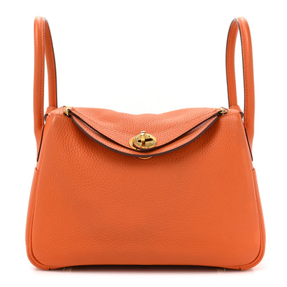 Hermes Taurillon Clemence Lindy 26 Orange 1 of 9