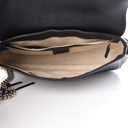Gucci Pebbled Calfskin Medium Soho Flap Crossbody Black 5 of 12