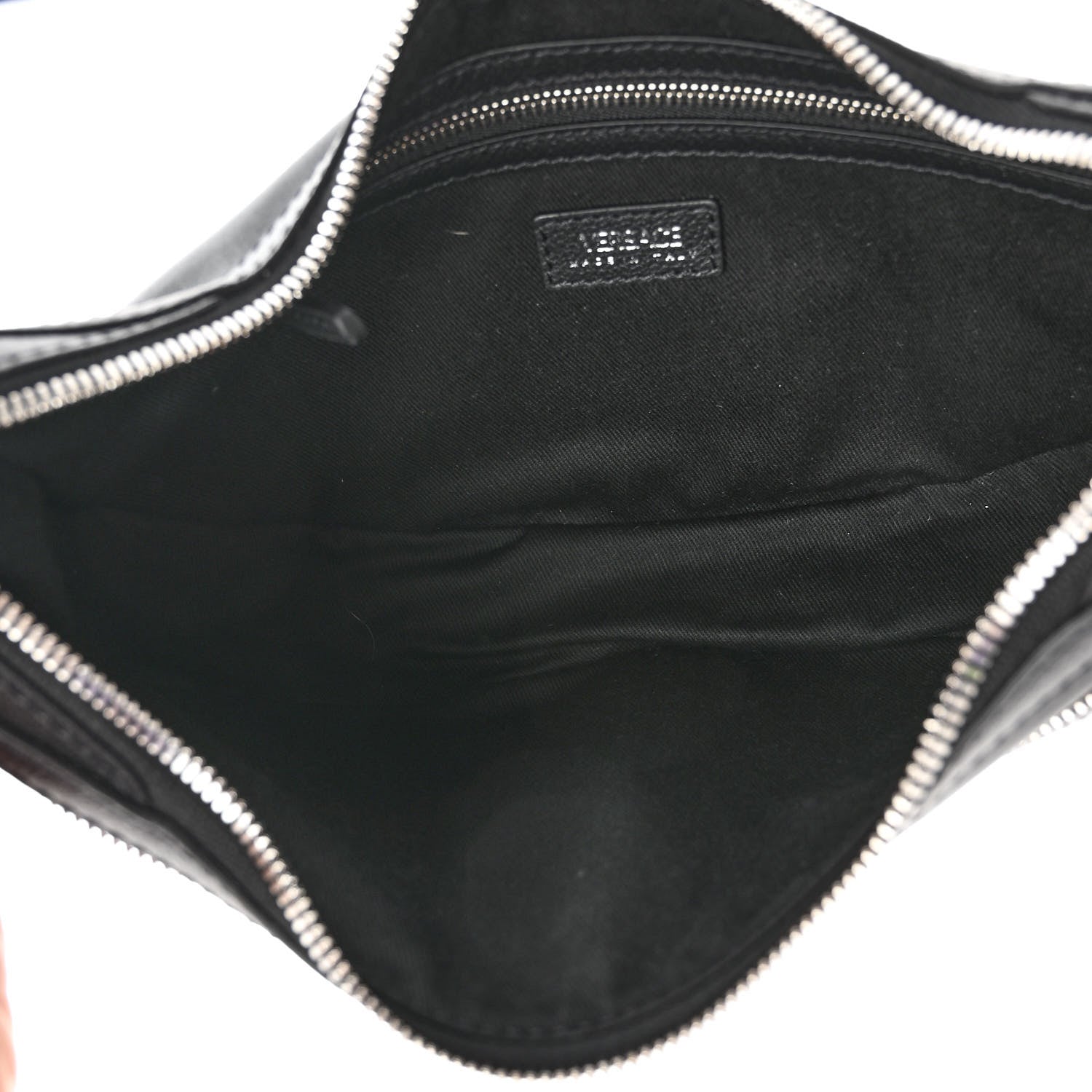 Versace Calfskin Small Repeat Zip Hobo Black 5 of 9