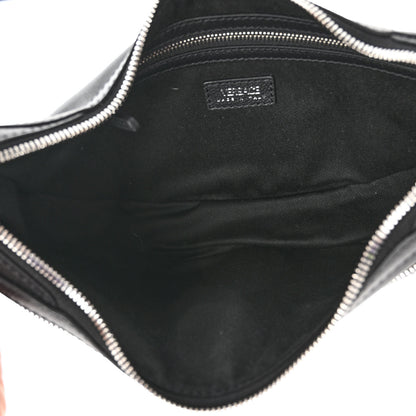 Versace Calfskin Small Repeat Zip Hobo Black 5 of 9