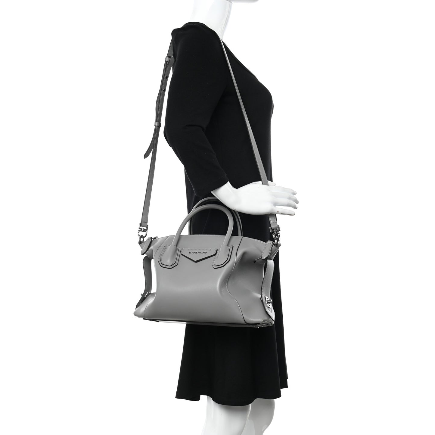 Calfskin Small Soft Antigona Pearl Grey