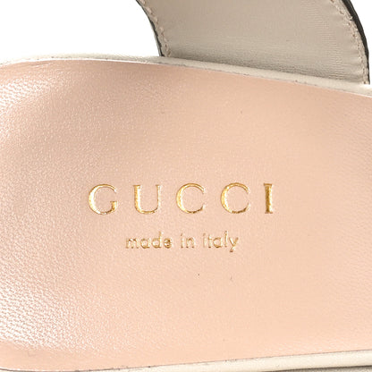 Gucci Cosmos Softy Calfskin Wooden Interlocking G Cut-Out 30/120mm Platform Sandals 38 Mystic White 6 of 8