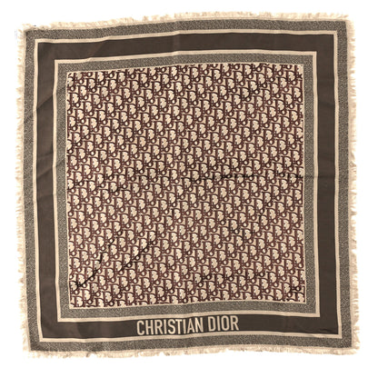 Christian Dior Silk Oblique Scarf Brown 1 of 3