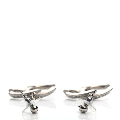 Chanel Crystal CC Drop Earrings Silver 3 of 4
