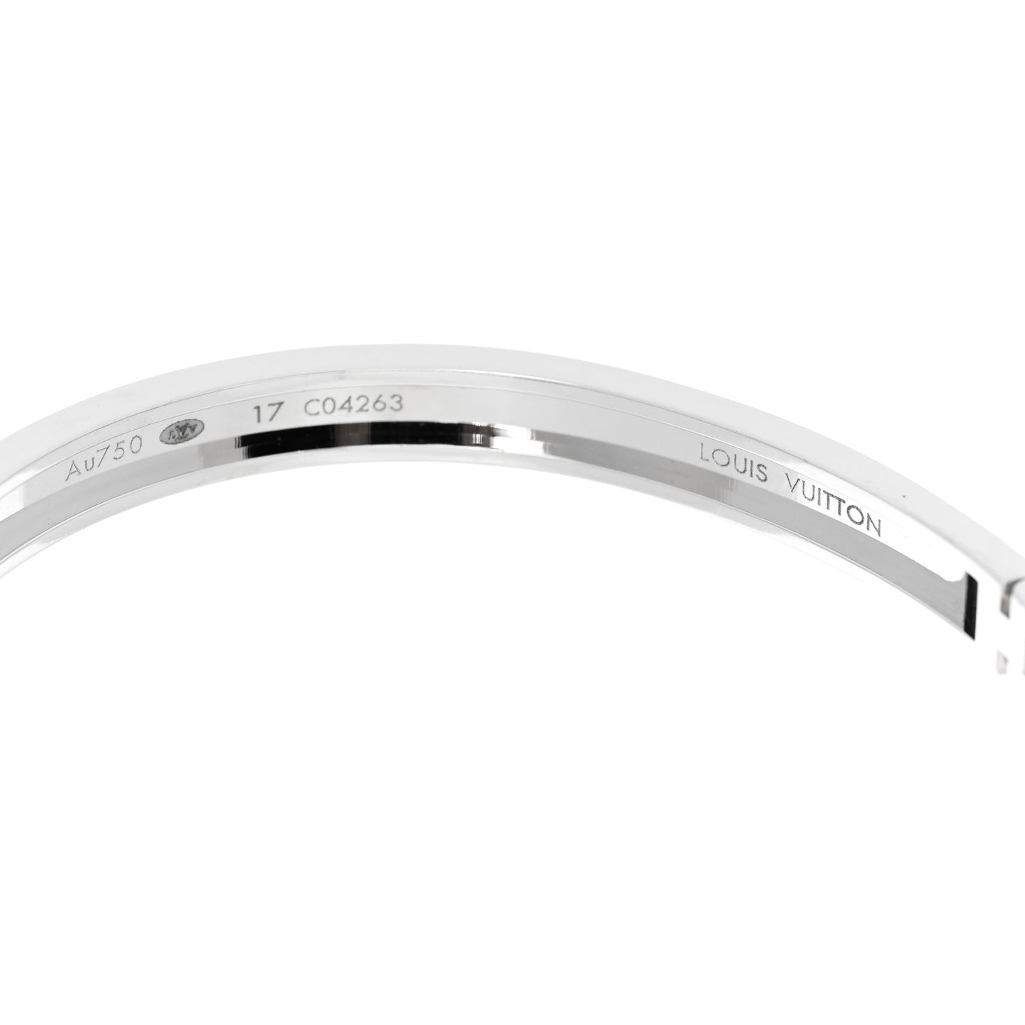 18K White Gold Medium Empreinte Bangle Bracelet 17