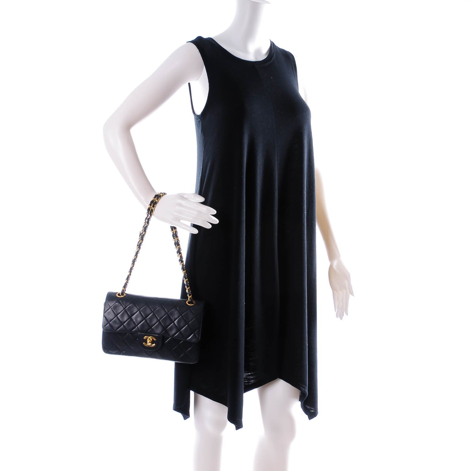Chanel Lambskin Small Double Flap Navy 2 of 11