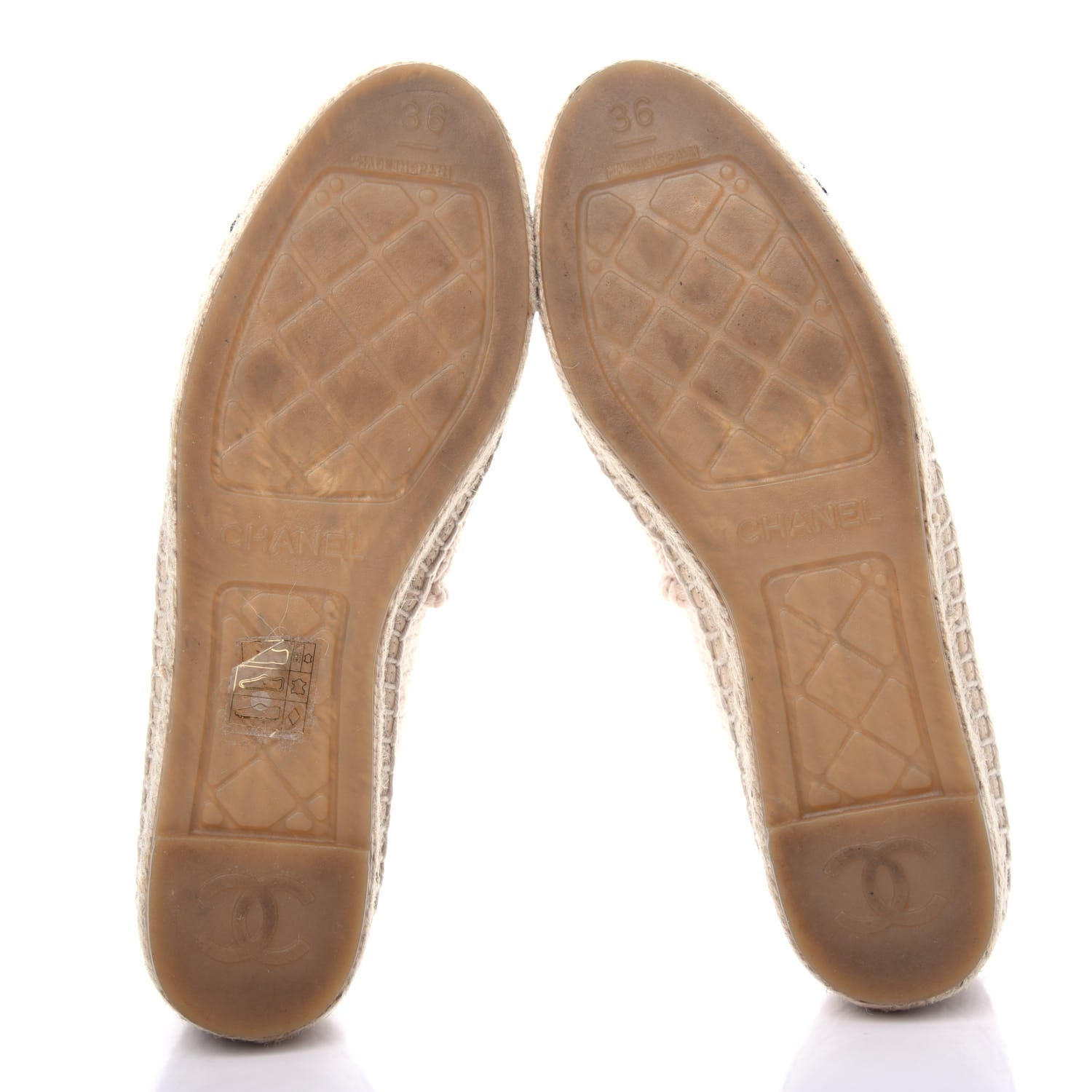 Chanel Knitted Wool Lambskin Chain CC Espadrilles 36 Beige Black 6 of 11