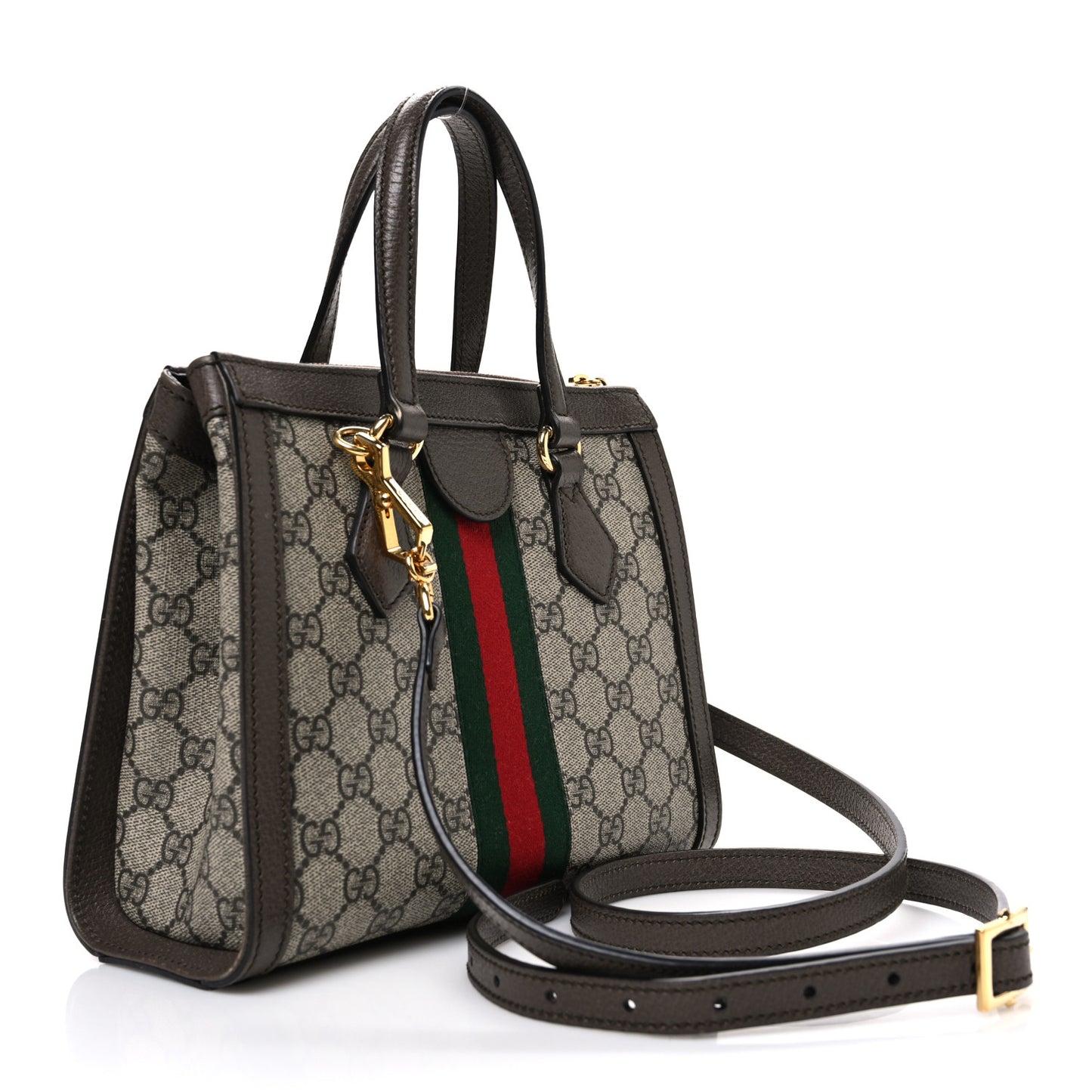 GG Supreme Monogram Small Ophidia Tote Bag Brown