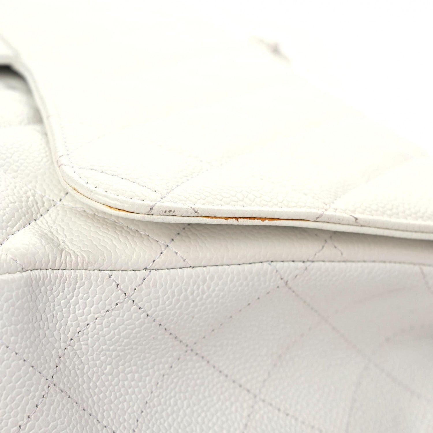 Chanel Caviar Quilted Maxi Single Flap White 21 of 22