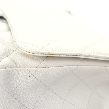 Chanel Caviar Quilted Maxi Single Flap White 21 of 22
