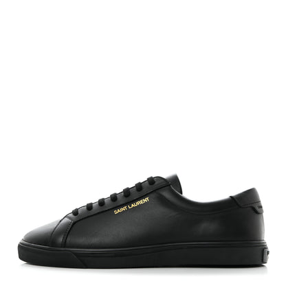 Saint Laurent Calfskin Andy Low Top Sneakers 39 Black 1 of 8