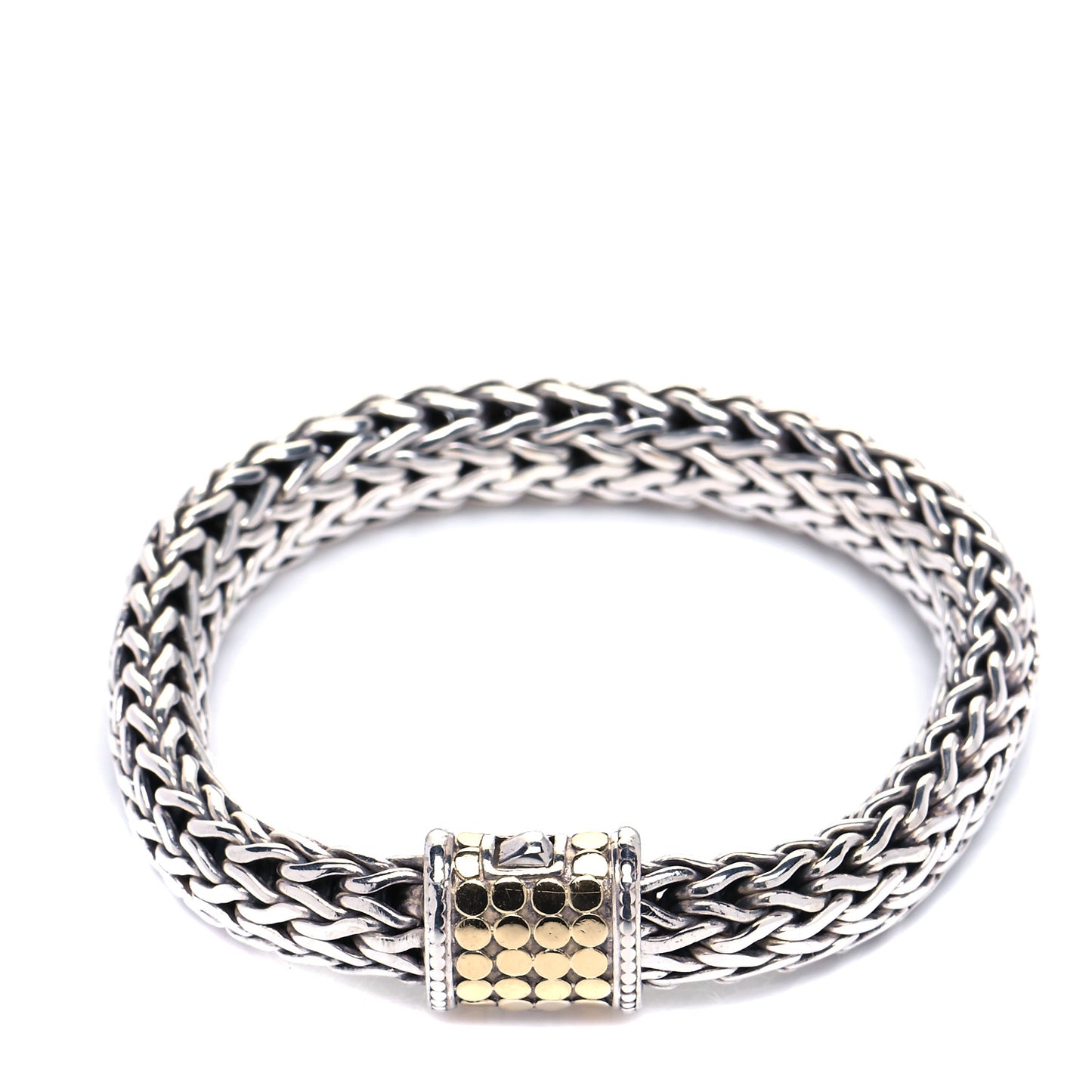 Sterling Silver 18K Yellow Gold 10.5mm Classic Chain Dot Bracelet