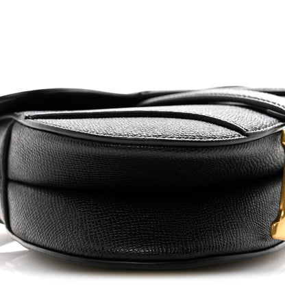 Christian Dior Grained Calfskin Mini Saddle Bag With Strap Black 9 of 13