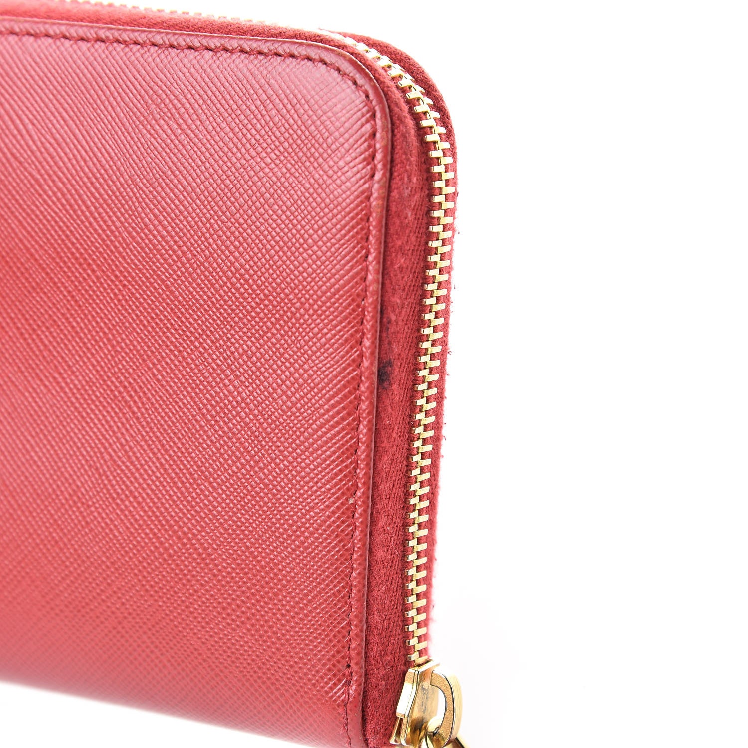 Prada Saffiano Zip Around Wallet Fuoco 8 of 13