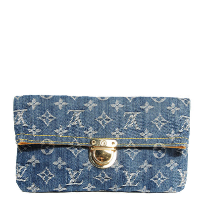 Louis Vuitton Monogram Denim Pochette Plat Clutch Blue 1 of 7