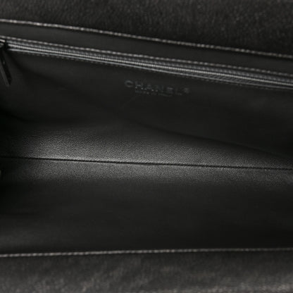 Chanel Metallic Caviar Quilted Clutch Dark Silver 6 of 7