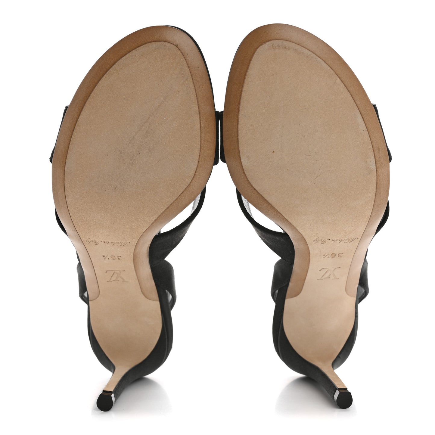 Satin Met Sandal 36.5 Black