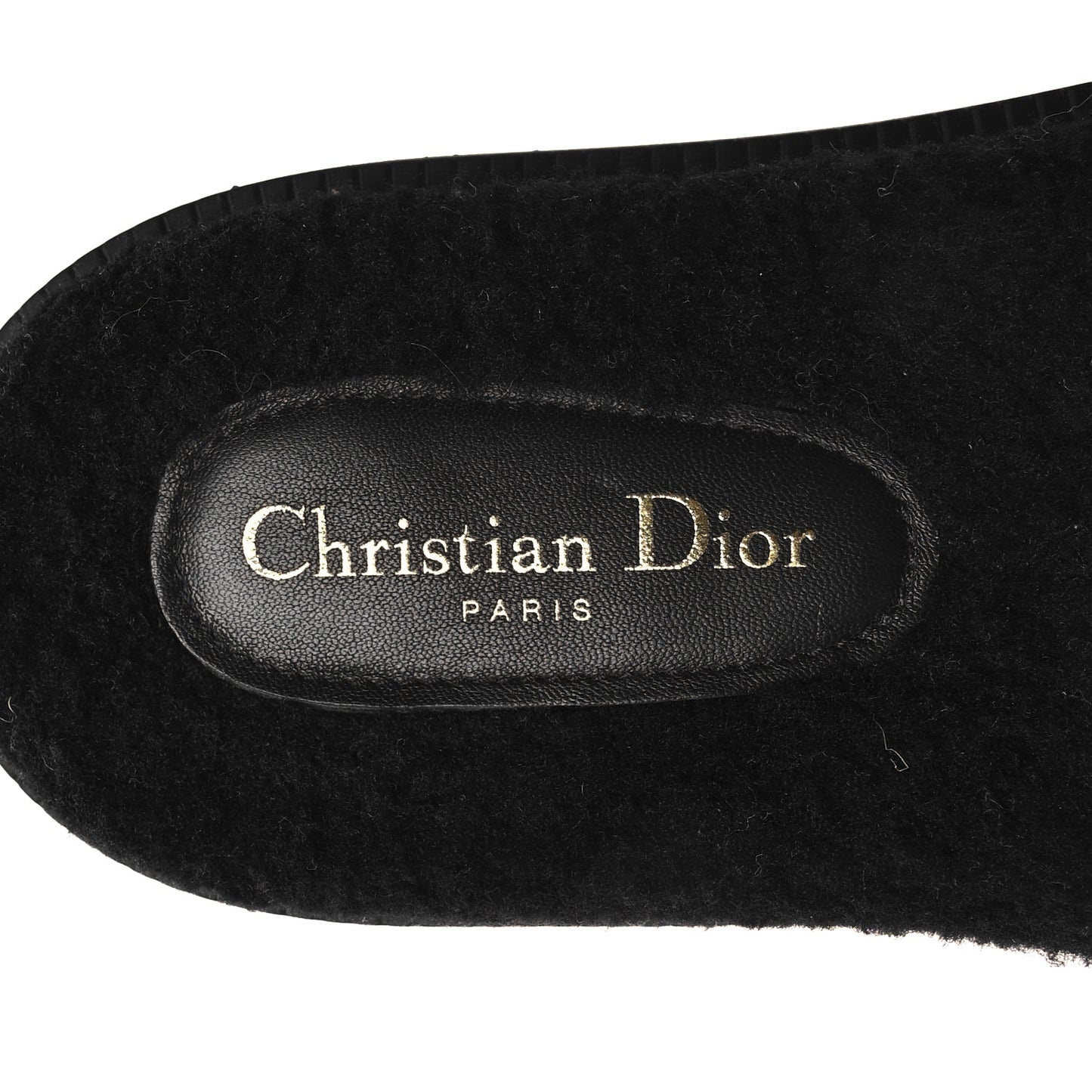 Shearling Canvas Lurex Embroidered Dway 10mm Slide Sandals 39 Black Natural
