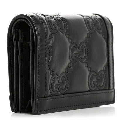 Gucci Calfskin GG Matelasse Card Case Wallet Black 3 of 11