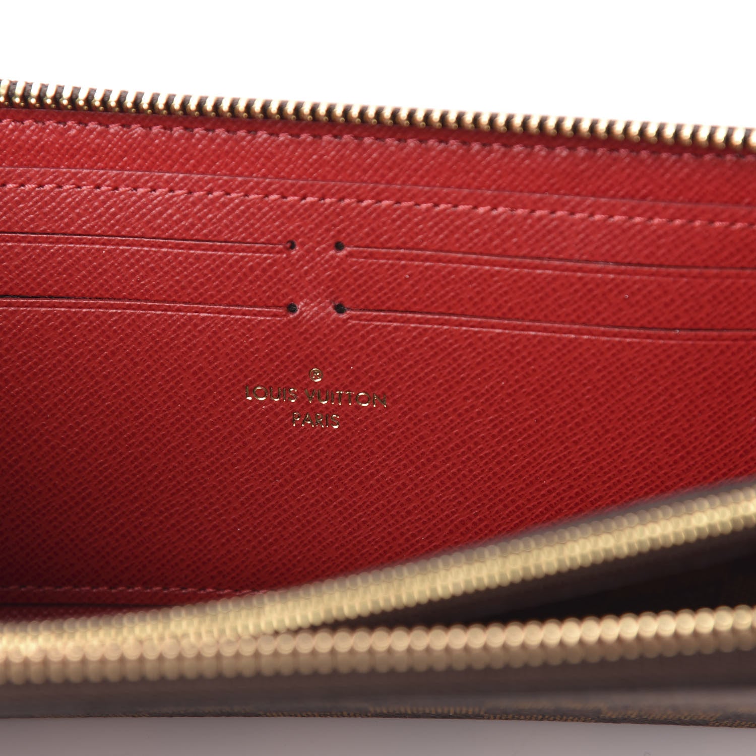 Louis Vuitton Damier Ebene Clemence Wallet Cherry 8 of 10