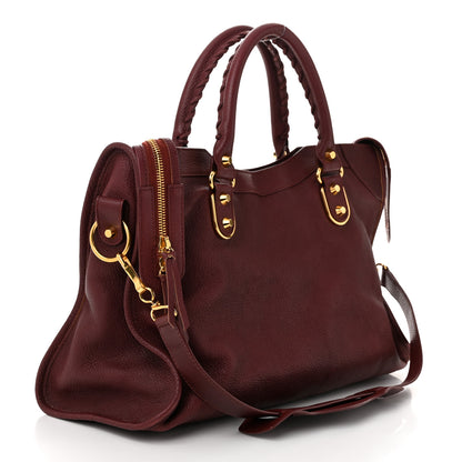 Balenciaga Chevre Gold Metallic Edge Hardware City Bordeaux 3 of 11