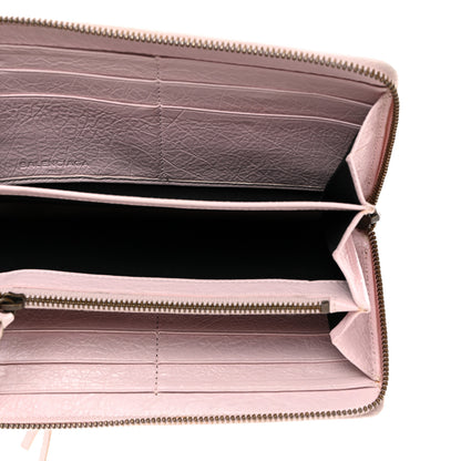 Balenciaga Agneau Classic Hardware Continental Zip Around Wallet Rose Poudre 5 of 8