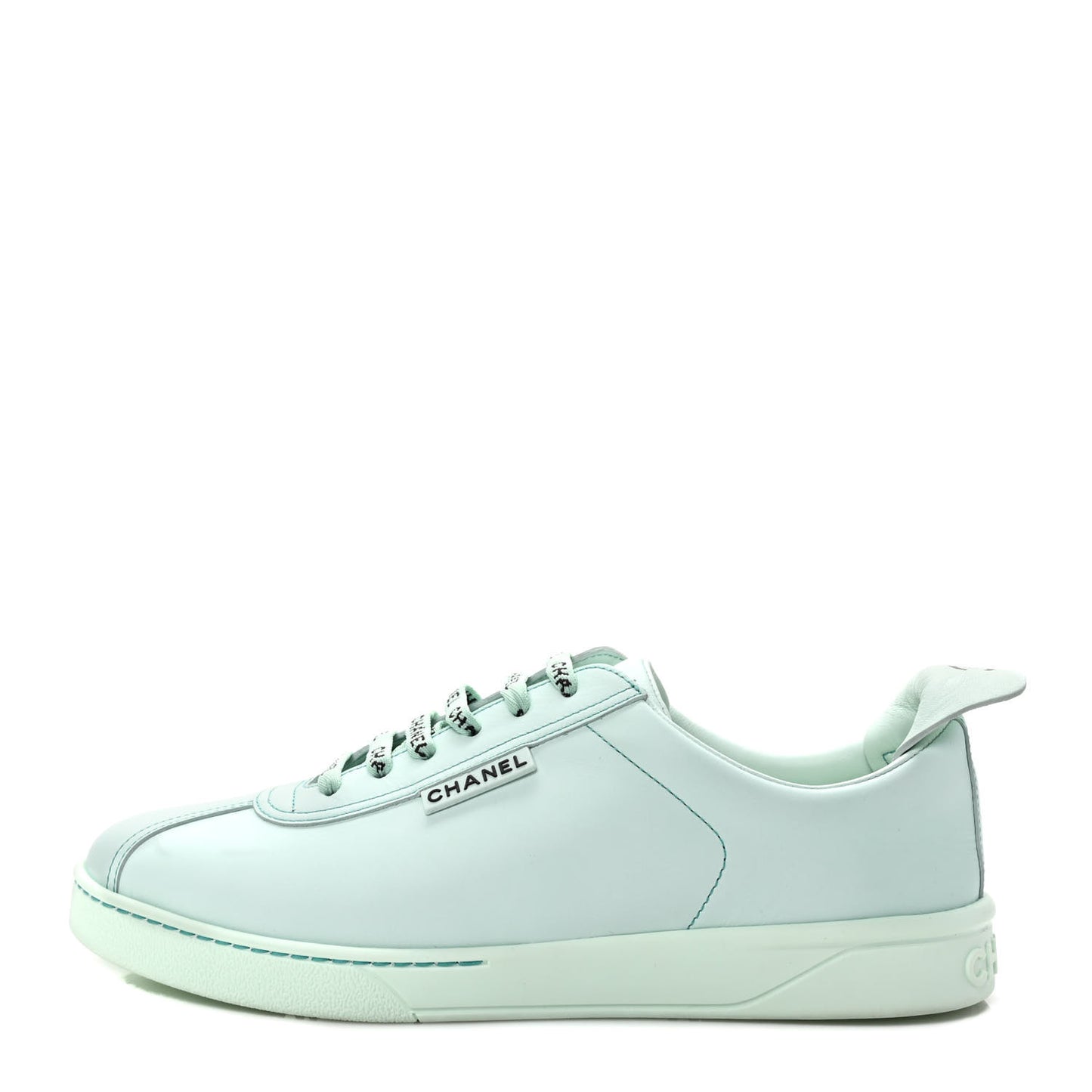 Calfskin CC Womens Weekender Lace Up Sneakers 40 Light Green