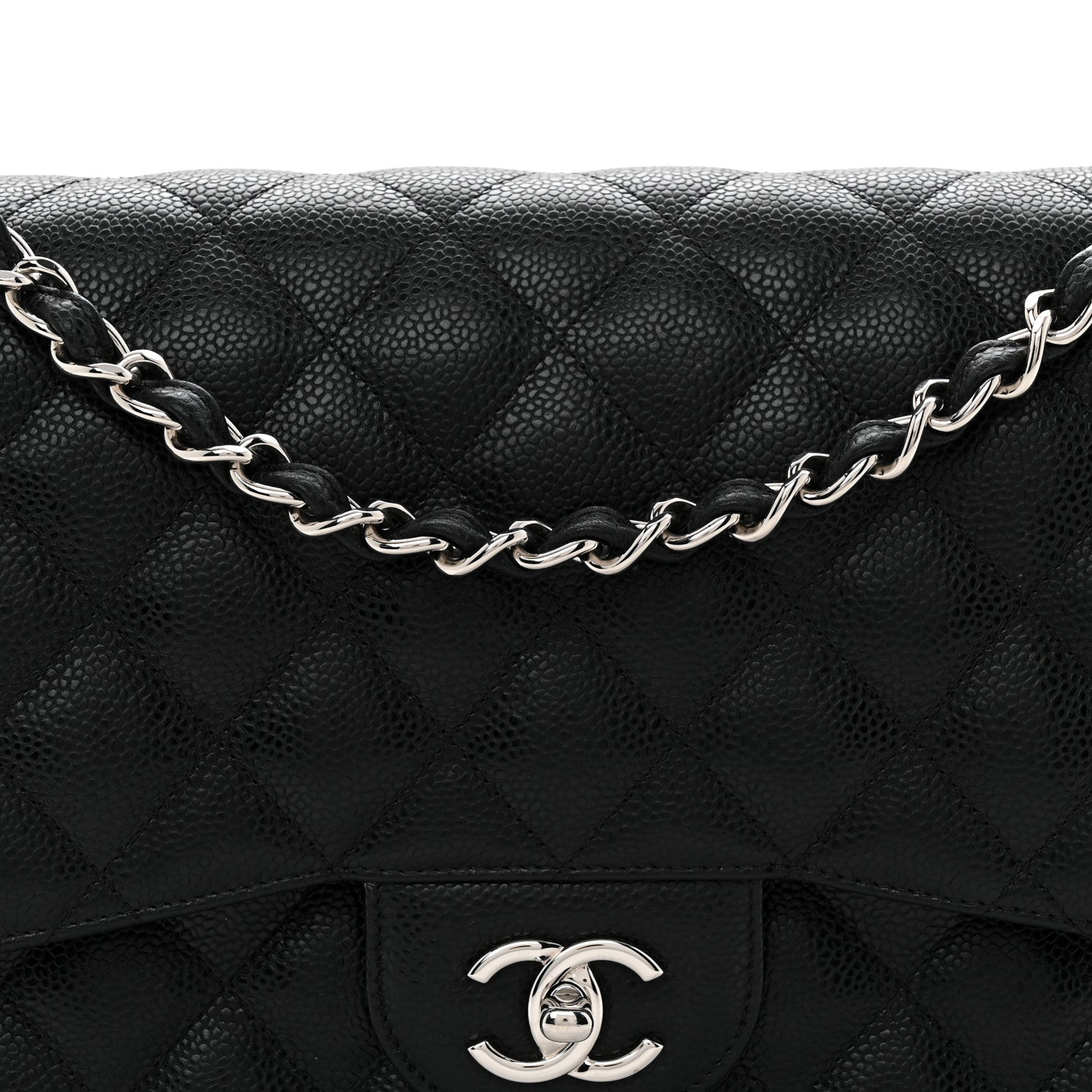 Chanel Caviar Quilted Jumbo Double Flap Black 8 of 10