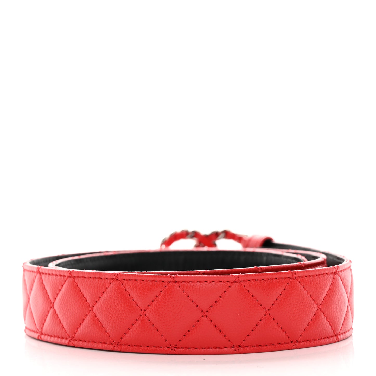 Caviar Quilted CC Chain Belt 85 34 Red