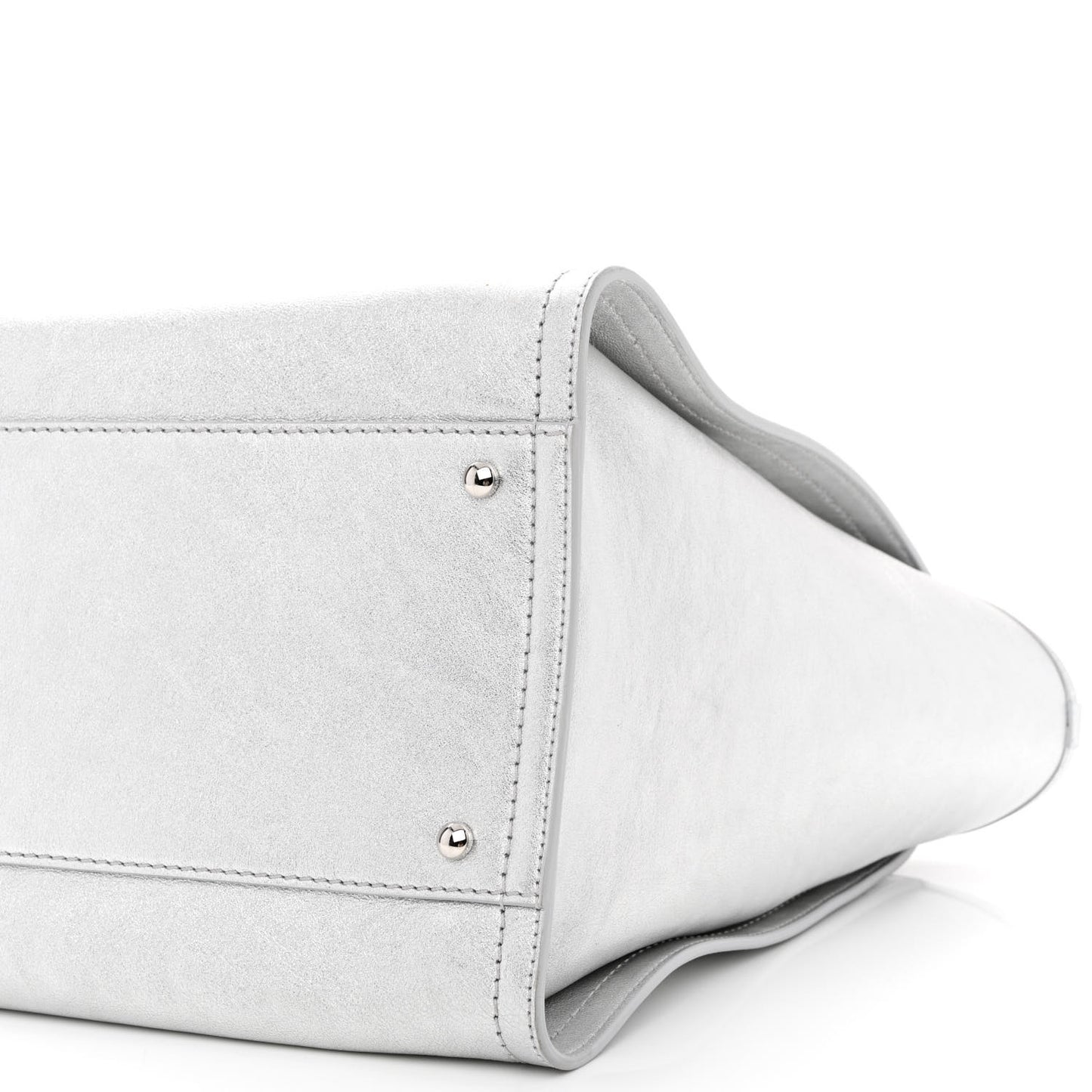 Metallic Calfskin Medium Deauville Tote Silver