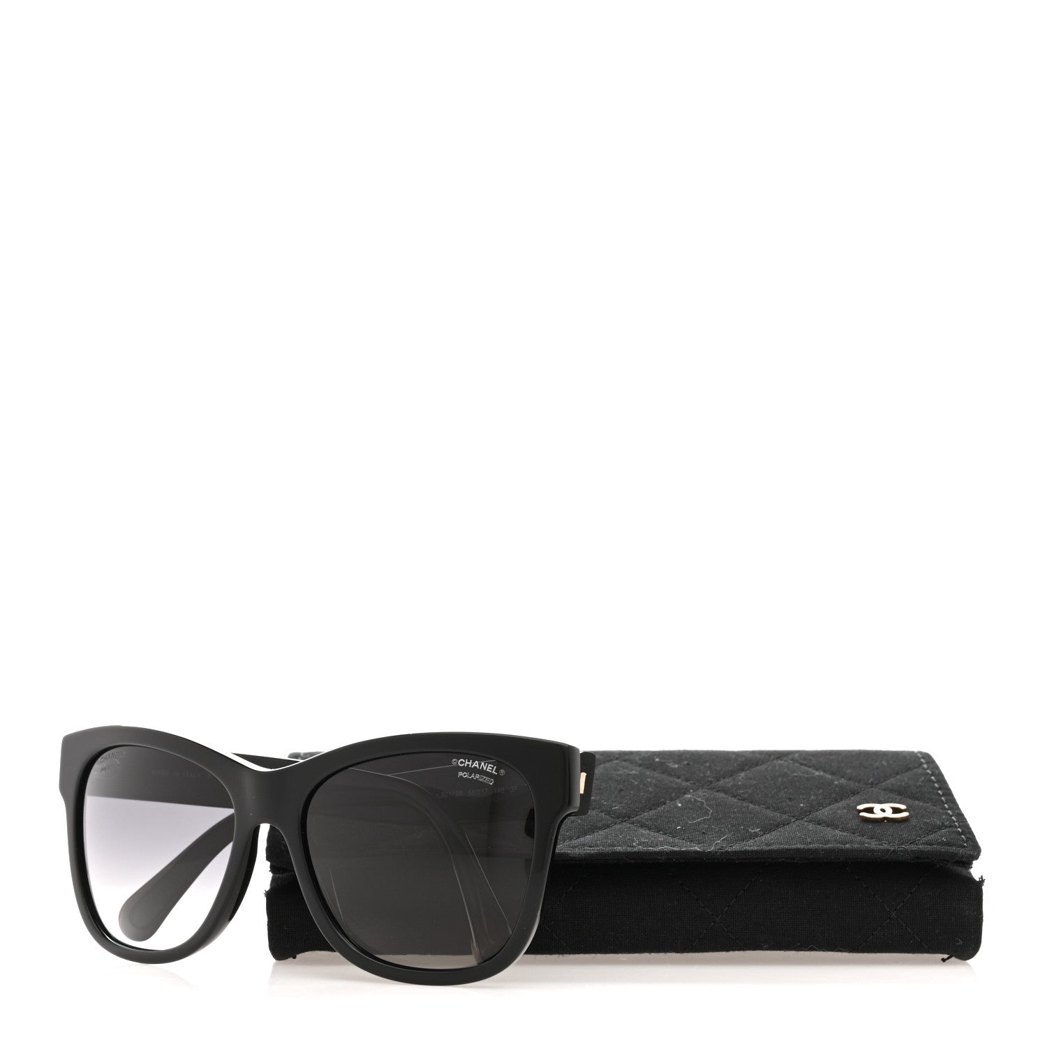 Chanel Acetate Polarized Square CC Sunglasses 5380 Black 8 of 8
