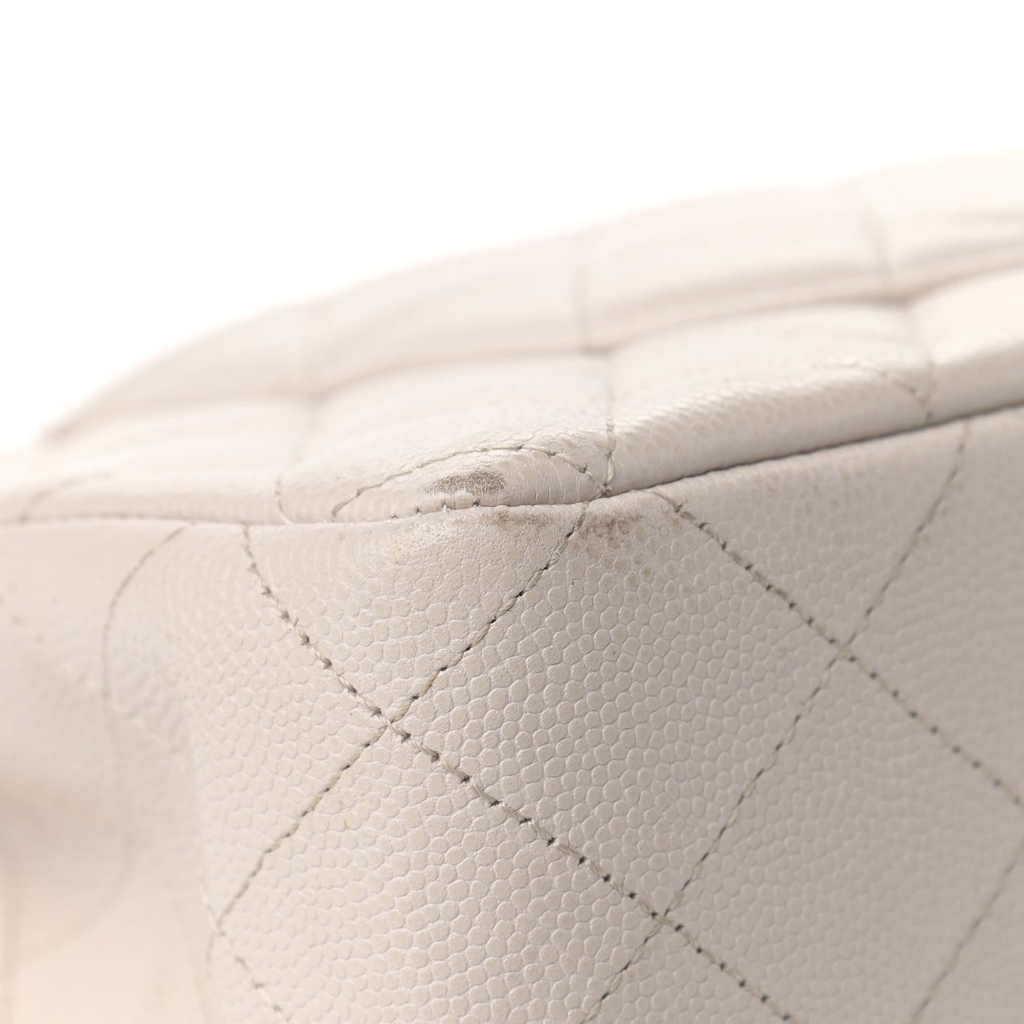 Caviar Quilted Medium Double Flap Ivory