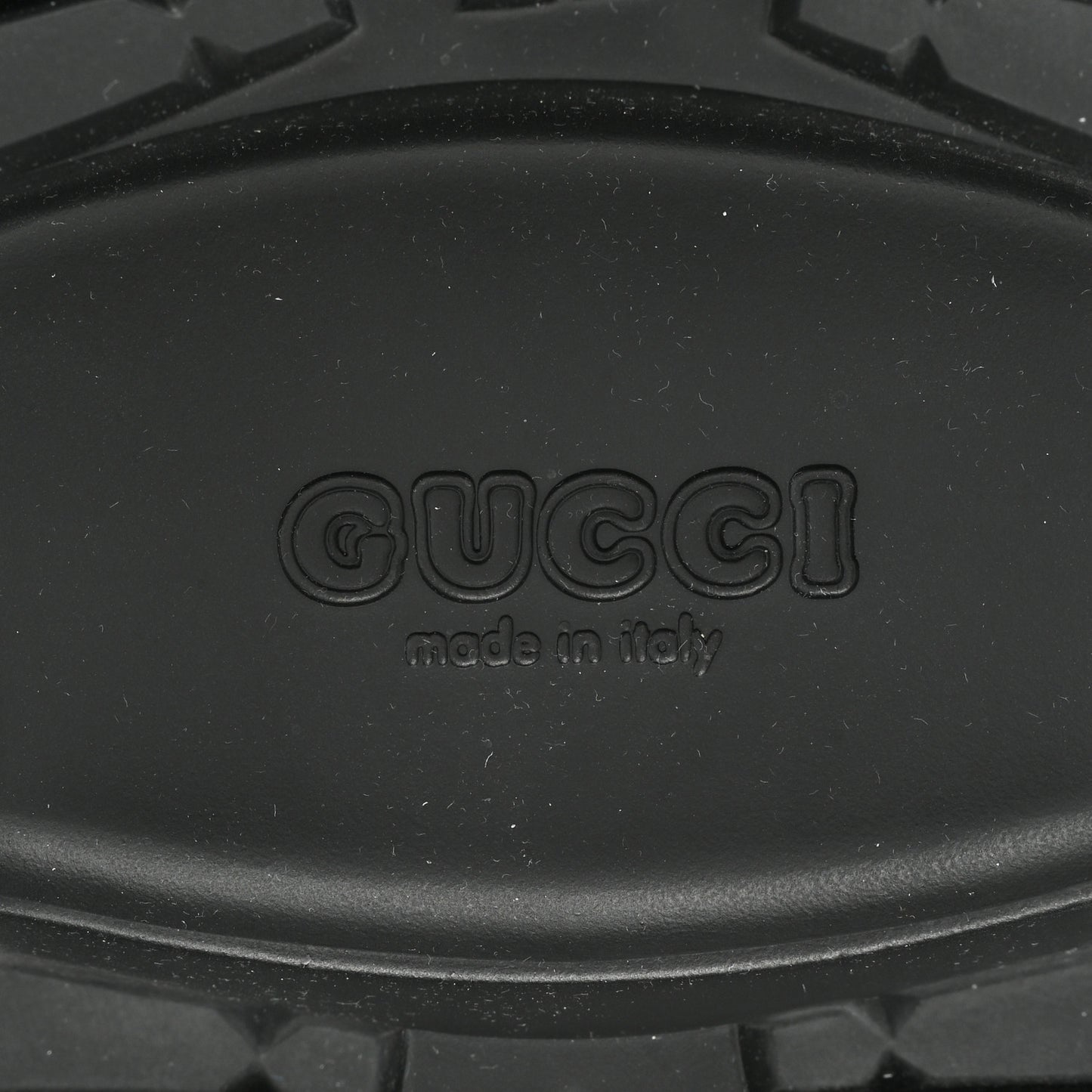 Rubber GG Monogram Perforated Elea Platform 55mm Lug Sole Sandals 36 Black