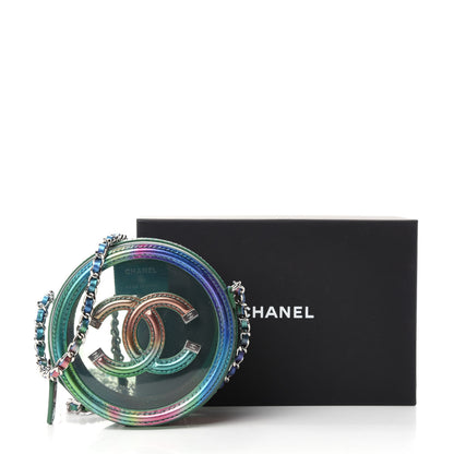 Chanel PVC Calfskin Lambskin Quilted Round Filigree Clutch With Chain Green 11 of 11