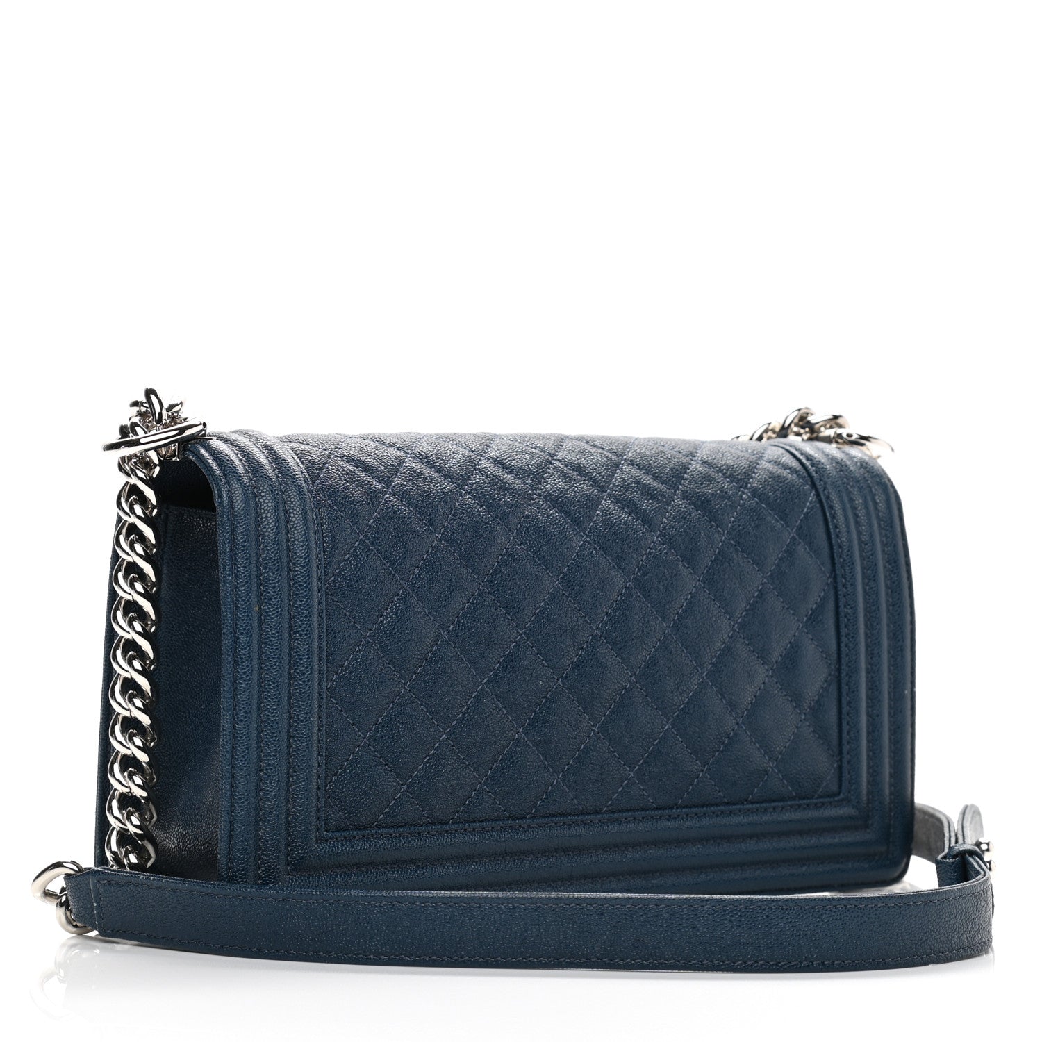 Chanel Caviar Quilted Medium Boy Flap Dark Blue 3 of 11