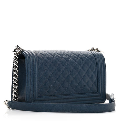 Chanel Caviar Quilted Medium Boy Flap Dark Blue 3 of 11