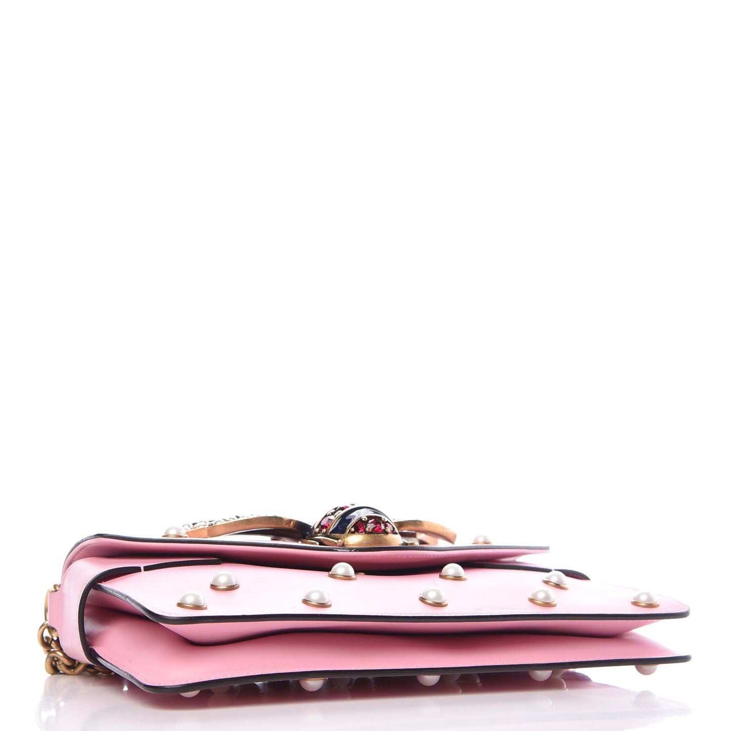 Nappa Pearl Studded Mini Queen Margaret Broadway Shoulder Bag Sugar Pink