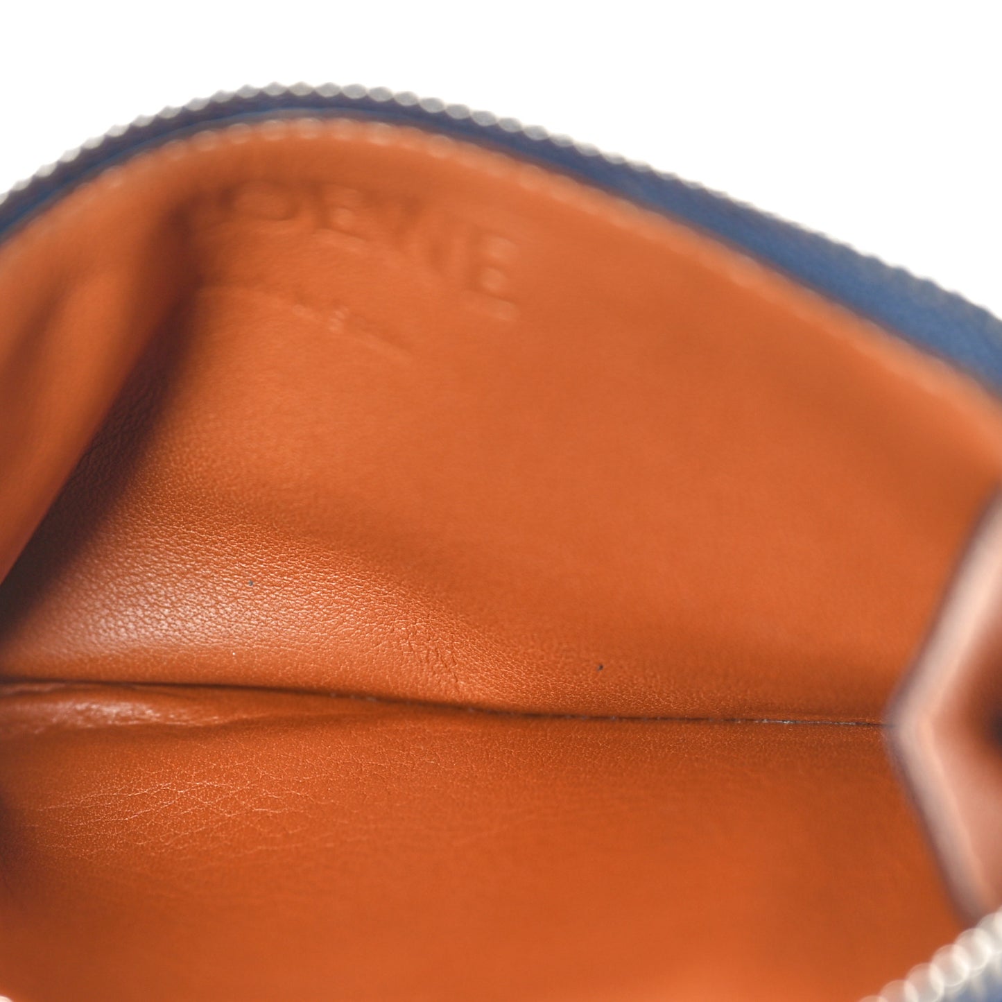 Soft Grained Calfskin Coin Card Holder Blue Caramel