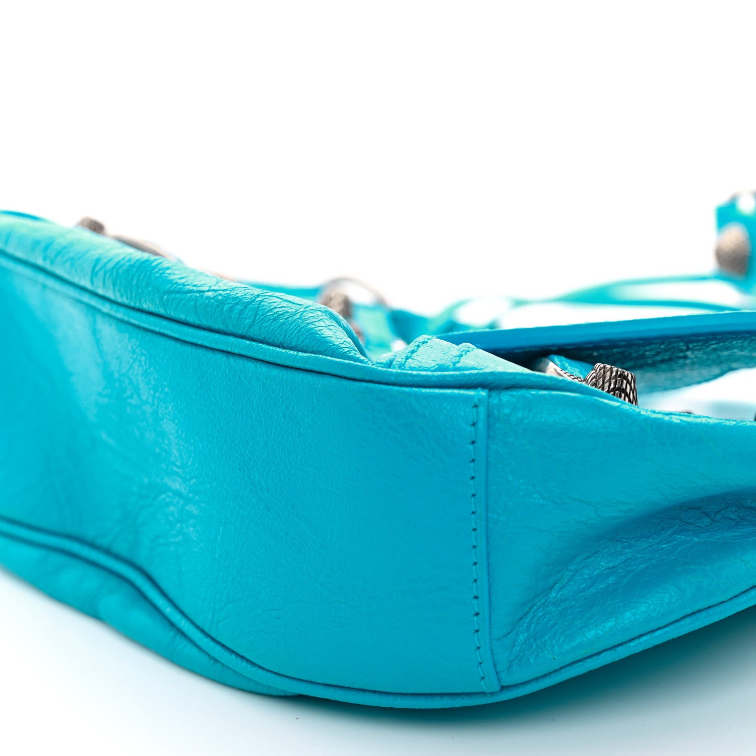 Balenciaga Agneau Arena Le Cagole Shoulder Bag XS Cyan 9 of 9