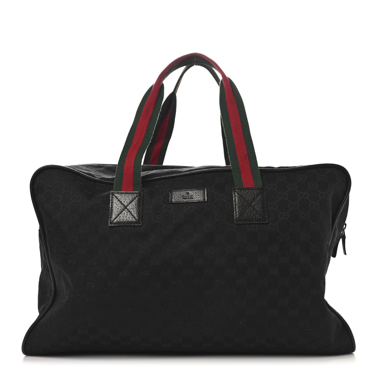 GG Monogram Web Large Collapsible Carry On Duffle Bag Black