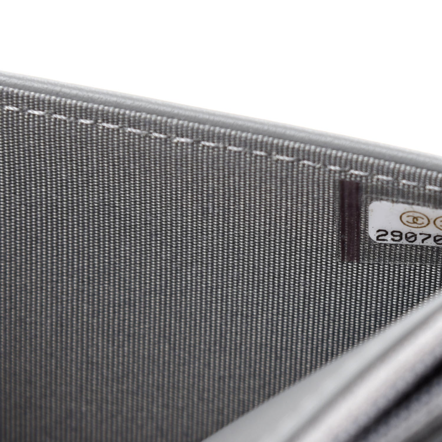 Chanel Caviar Chevron Quilted Boy Wallet On Chain WOC Grey 12 of 13