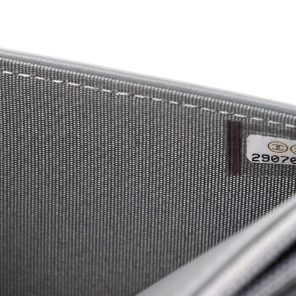 Chanel Caviar Chevron Quilted Boy Wallet On Chain WOC Grey 12 of 13