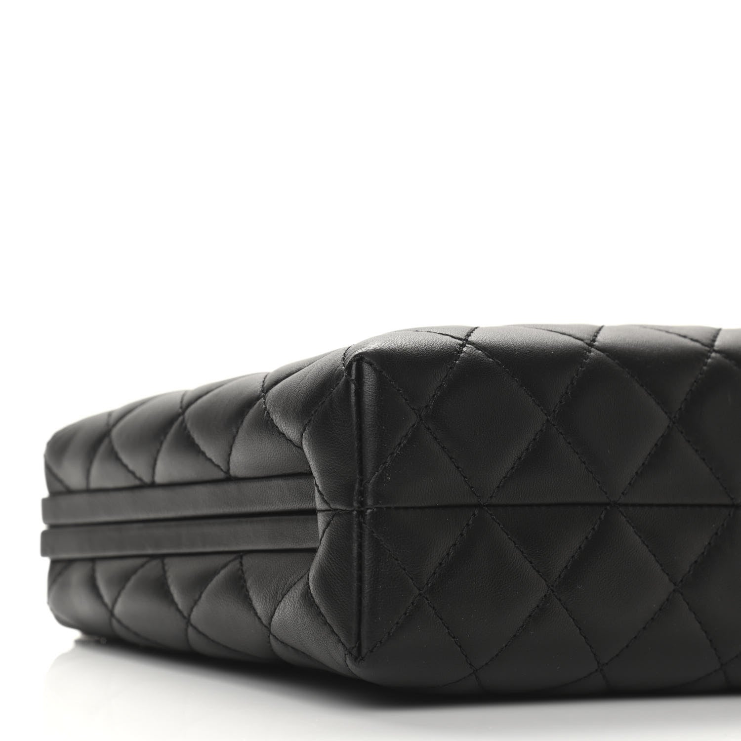 Chanel Lambskin Quilted Kisslock Minaudiere Black 10 of 11