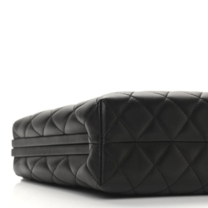 Chanel Lambskin Quilted Kisslock Minaudiere Black 10 of 11