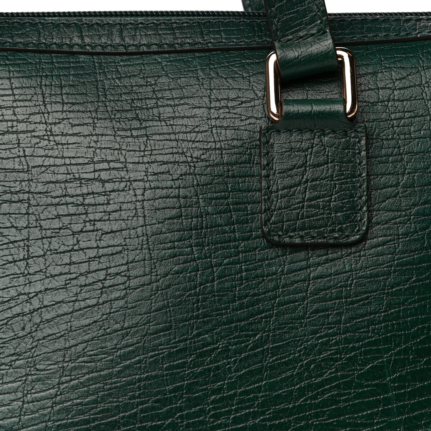 Textured Calfskin Small Boston Green