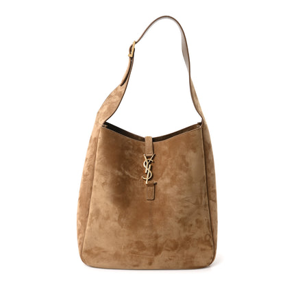 Saint Laurent Suede Large Le 5 A 7 Soft Hobo Golden Leaf 1 of 9