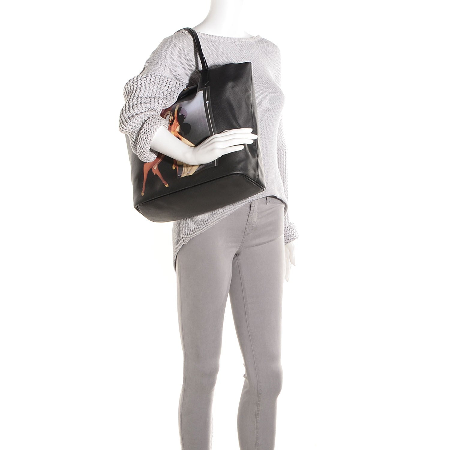 Givenchy Textured Coated Canvas Bambi Print Medium Antigona Tote 2 of 9