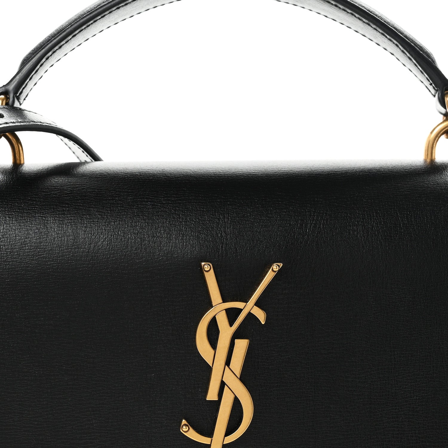 Saint Laurent Smooth Calfskin Medium Monogram Sunset Satchel Black 7 of 10