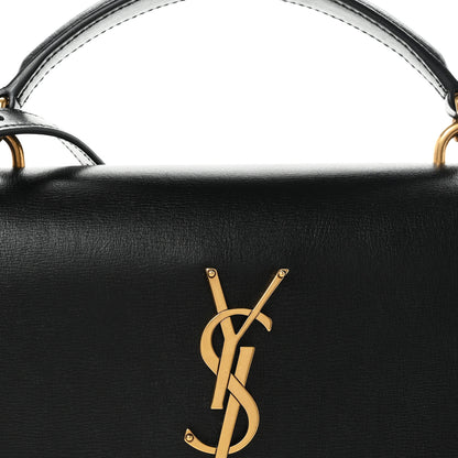 Saint Laurent Smooth Calfskin Medium Monogram Sunset Satchel Black 7 of 10